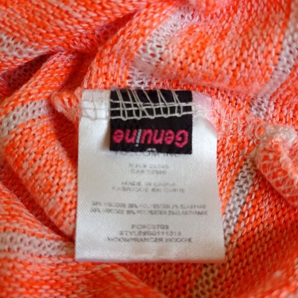 Volcom Sweater Womens Medium Orange Hoodie Sweatshirt Pullover Lightweight Beach - Picture 5 of 6